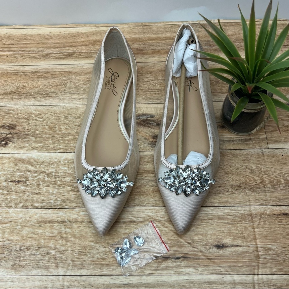 BADGLEY MISCHKA Jeri Embellished Ballet Flat sz 6.5
